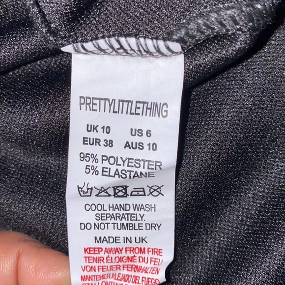 Pretty little thing black  wide legs pants Sz 8 - Picture 10 of 11